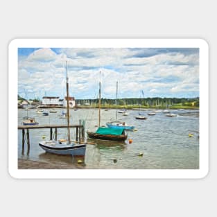 Moored Boats At Woodbridge Sticker